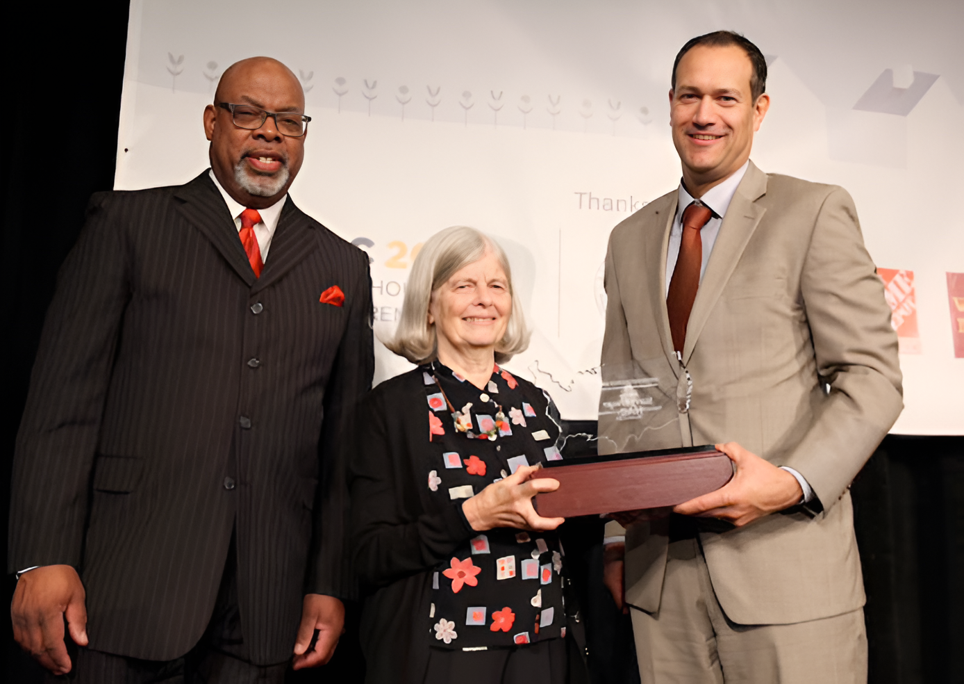Starry Krueger receiving an award